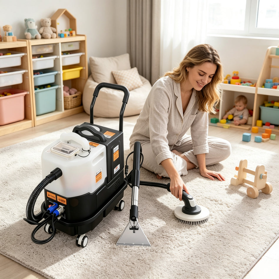 Multi‑Purpose Carpet & Upholstery Cleaner Machine with Interchangeable Cleaning Heads, Portable Deep Cleaning Tool for Sofa, Rugs, Curtains & Home Fabrics