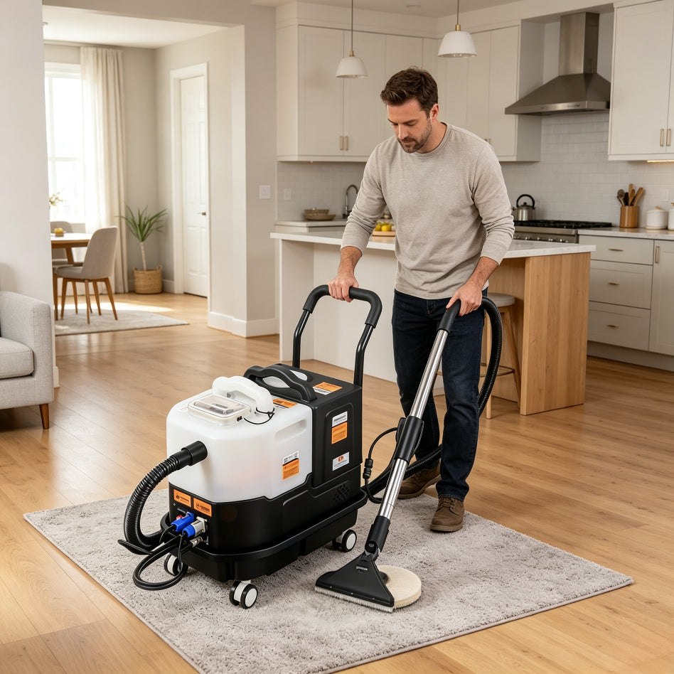 Multi‑Purpose Carpet & Upholstery Cleaner Machine with Interchangeable Cleaning Heads, Portable Deep Cleaning Tool for Sofa, Rugs, Curtains & Home Fabrics