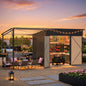 8'x6' Open‑Sided Metal Storage Shed, 48 Sq.Ft 2‑in‑1 Tool Shed & Hardtop Metal Pergola Gazebo, Multi‑Purpose Outdoor Shelter for Patio, Backyard & Garden