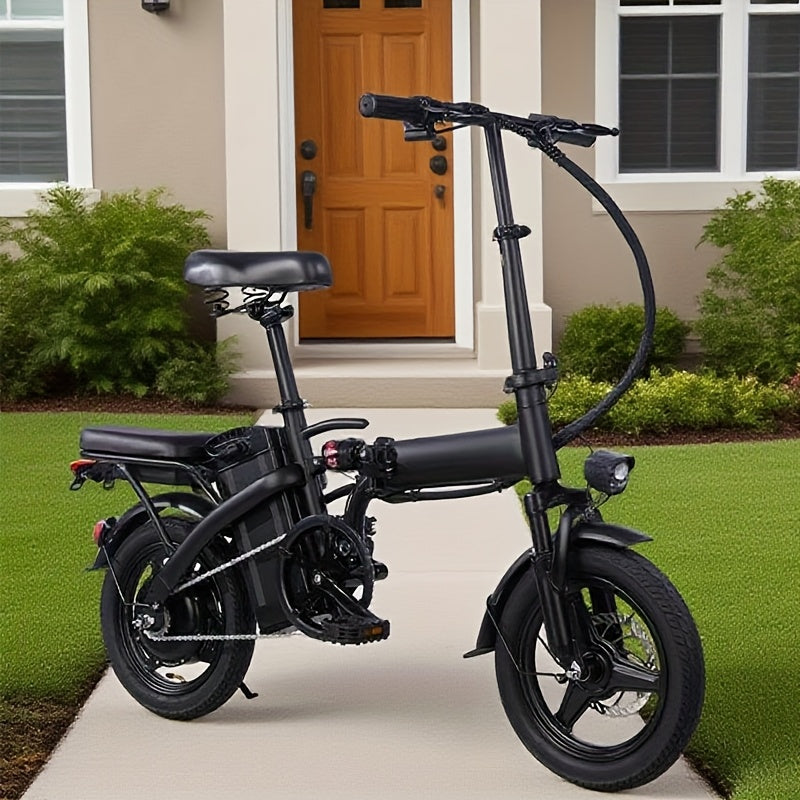 14 Inch Foldable Electric Bike for Adults, 330 Lbs Load Capacity, 19MPH Max Speed, 48V Lithium Battery, 18‑28 Miles Range, Portable Folding Ebike for Urban Commuting & Outdoor Cycling