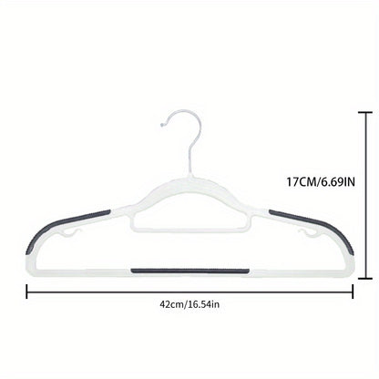 Heavy-Duty Plastic Anti-Slip Clothes Hangers with 360° Rotating Hooks - Space-Saving Wardrobe Hangers with Non-Slip Shoulder Strips, Wet/Dry Use for Bedrooms, Bathrooms, Dorms, Outdoor - Durable Plastic Construction