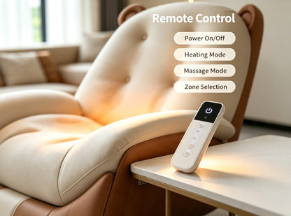 Bear Ear 8‑Point Massage Recliner Chair, Lumbar Heating Swivel Lounge Sofa with Retractable Footrest, Ergonomic Relaxing Recliner for Home Living Room