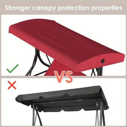 3 Person Patio Porch Swing Outdoor Converting Swing Glider Hammock with Adjustable Canopy, Cushions for Outside Backyard, Garden