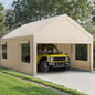 Sturdy Portable Carport Garage Gazebo, All‑Season Tarp Car Canopy with Roll‑Up Ventilated Windows, Detachable Sidewalls & Doors for Cars, Trucks and Boats