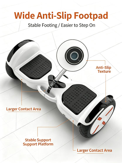 Portable Self‑Balancing Hoverboard with Adjustable Height Handlebar, IP54 Splash Proof & Night LED Lights for Family Outdoor Use