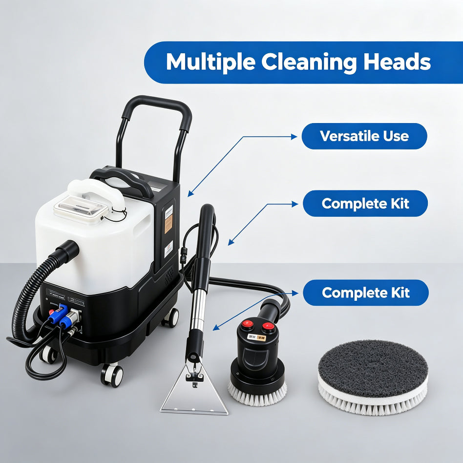 Multi‑Purpose Carpet & Upholstery Cleaner Machine with Interchangeable Cleaning Heads, Portable Deep Cleaning Tool for Sofa, Rugs, Curtains & Home Fabrics