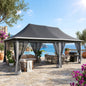12'x20' Pop‑Up Canopy Tent Gazebo, 210D PU Silver‑Coated Sunshade with 6 Zippered Mesh Mosquito Nets, Sandbags & Storage Bag, 3‑Level Adjustable Height for Patio, Courtyard, Parties & Picnics